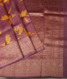 Purple Printed Banaras Tussar Georgette Saree T3436292