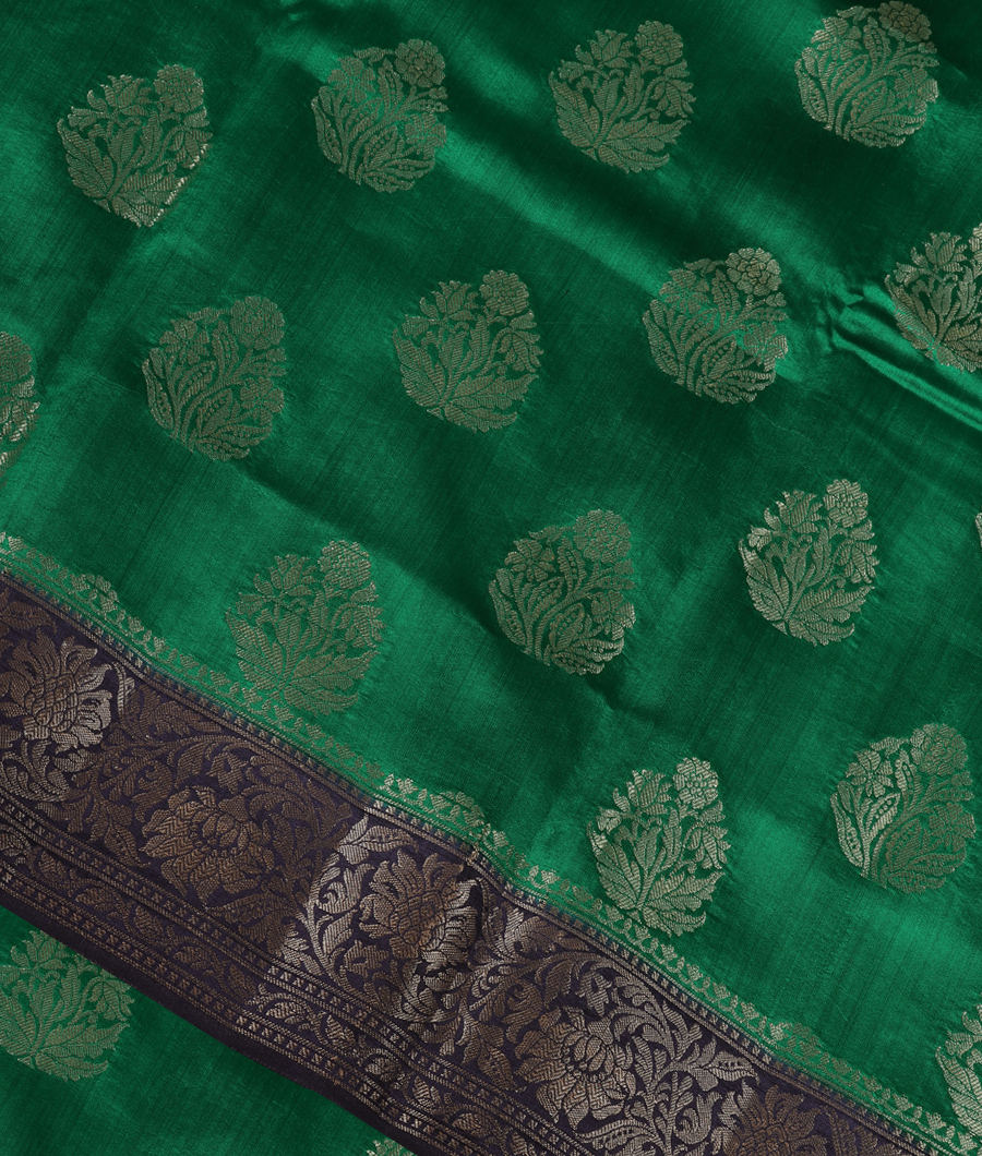Green Chaniya Silk Saree T341223-image
