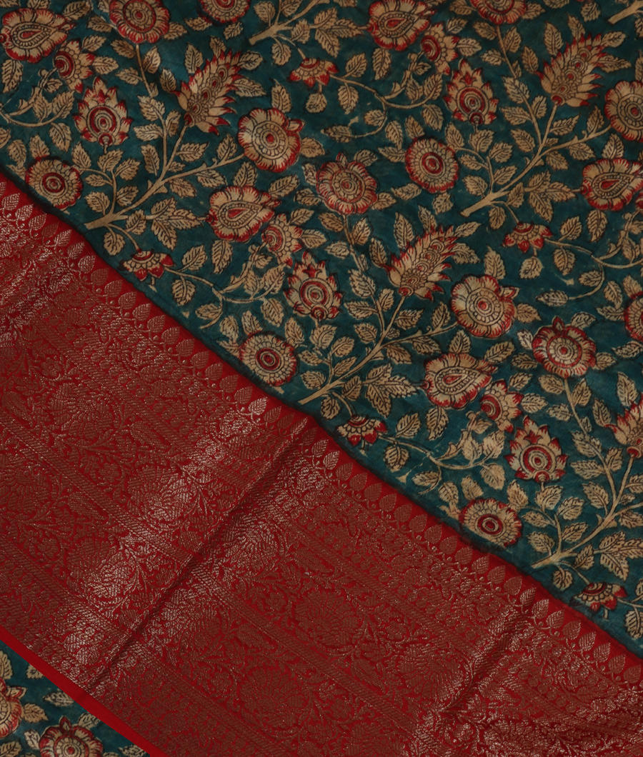 Blue Soft Printed Cotton Saree T343090-image