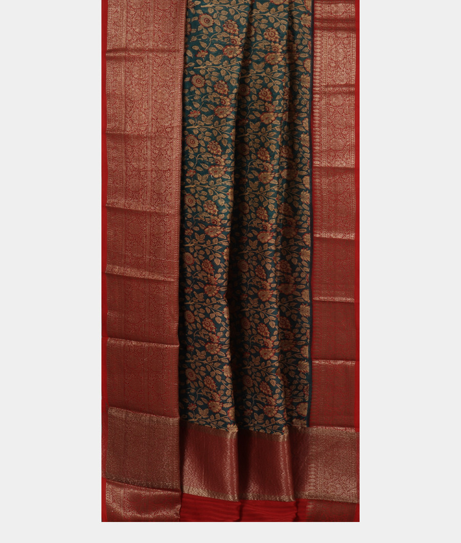 Blue Soft Printed Cotton Saree T3430902