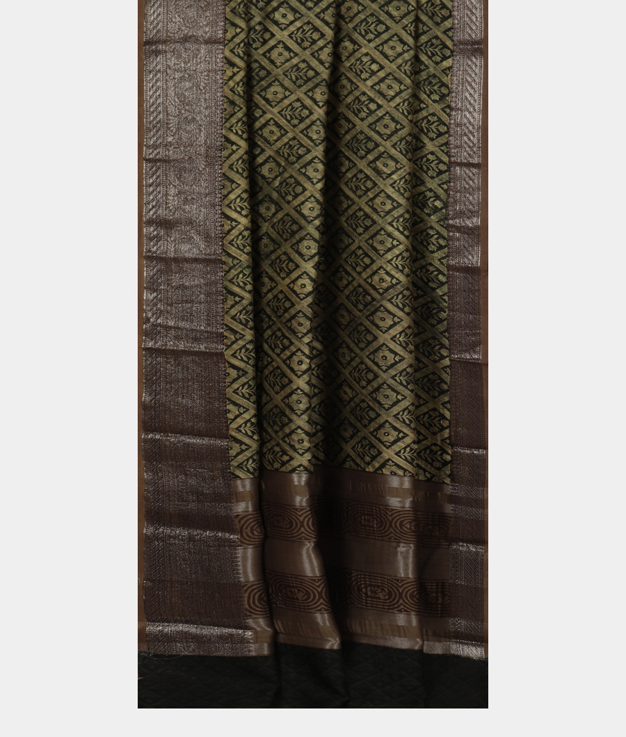 Green Soft Printed Cotton Saree T3430162