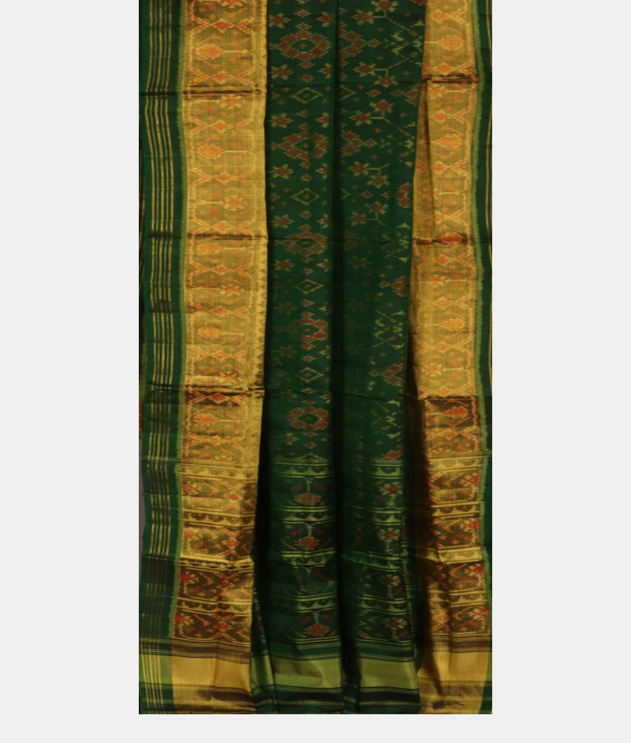Bottle Green Patola Silk Saree T3453202