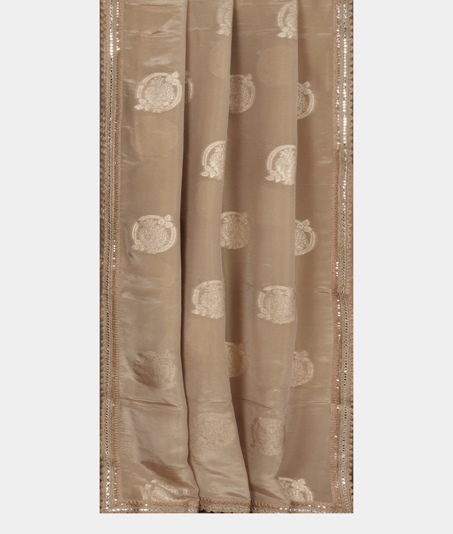 Beige Georgette Silk Saree T3428402