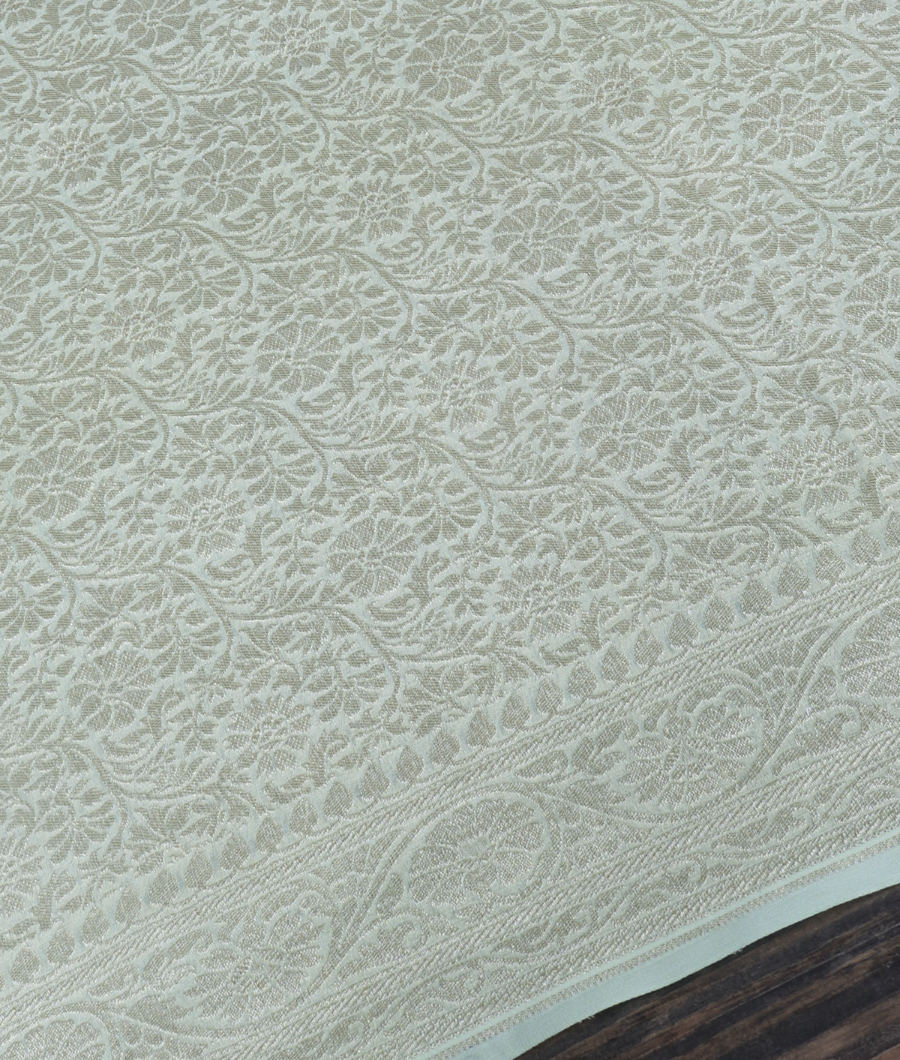 Green Printed Banaras Georgette Silk Saree T3443923