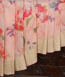 Pink Printed Banaras Georgette Silk Saree T3443952