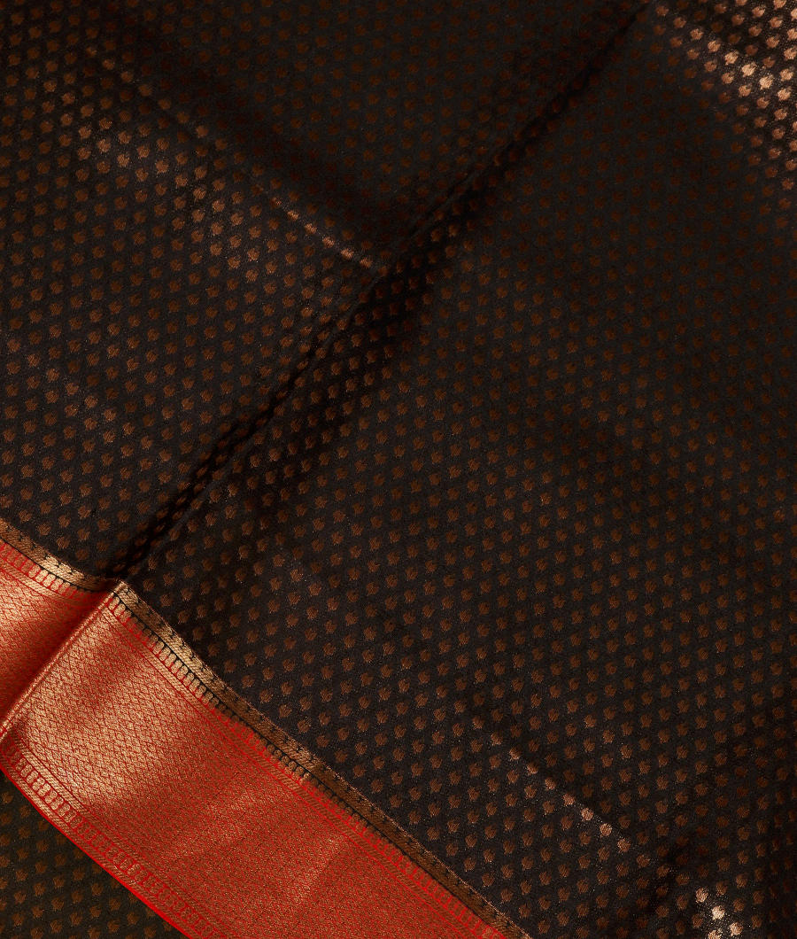 Black Mysore Silk Saree T345183-image