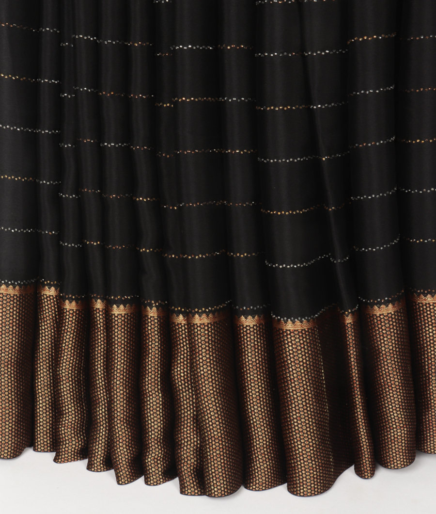 Black Mysore Silk Saree T3451293