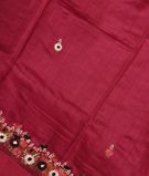 Reddish Pink Tussar Embroidery Saree T3443531