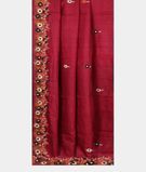 Reddish Pink Tussar Embroidery Saree T3443532