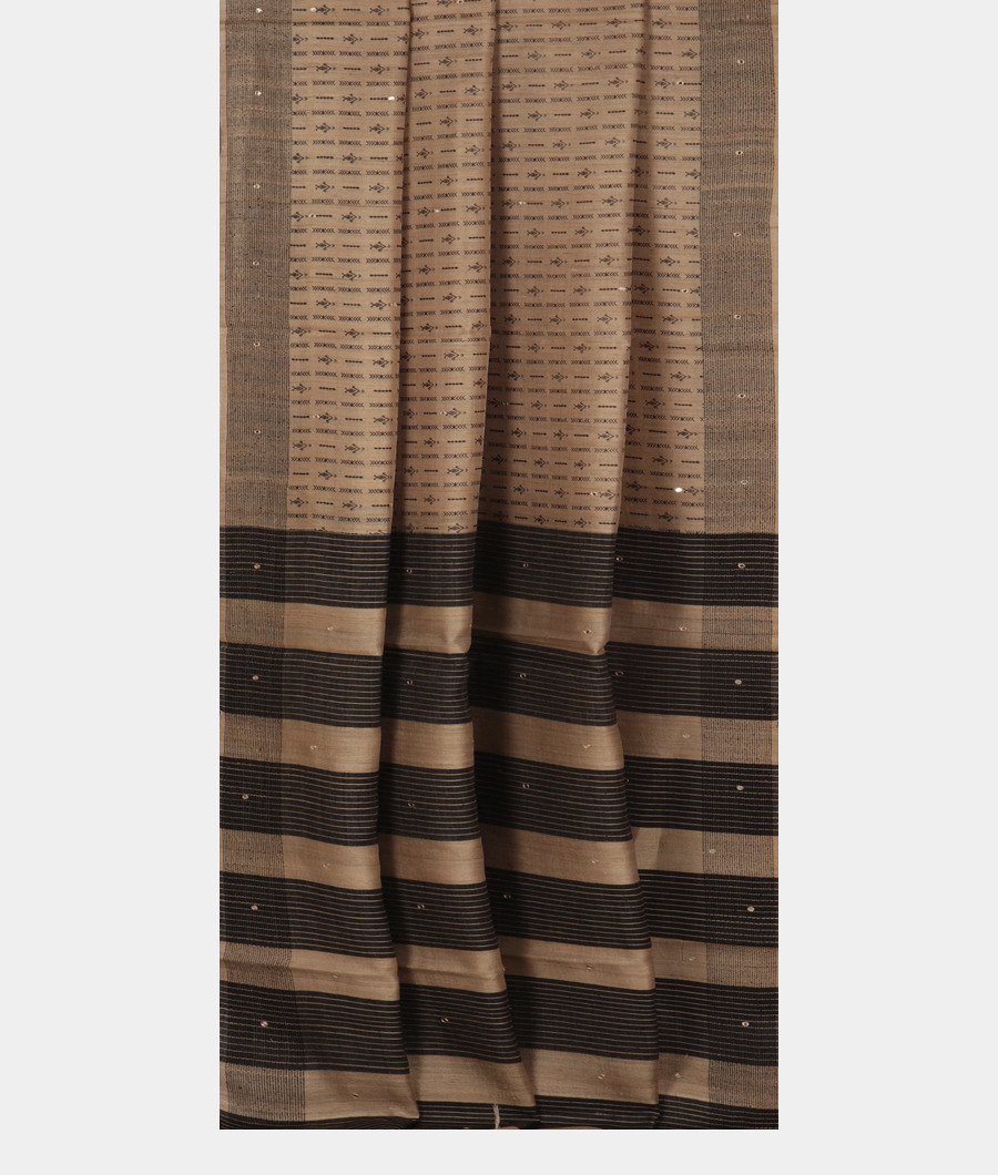 Beige Tussar Printed Saree T3442172