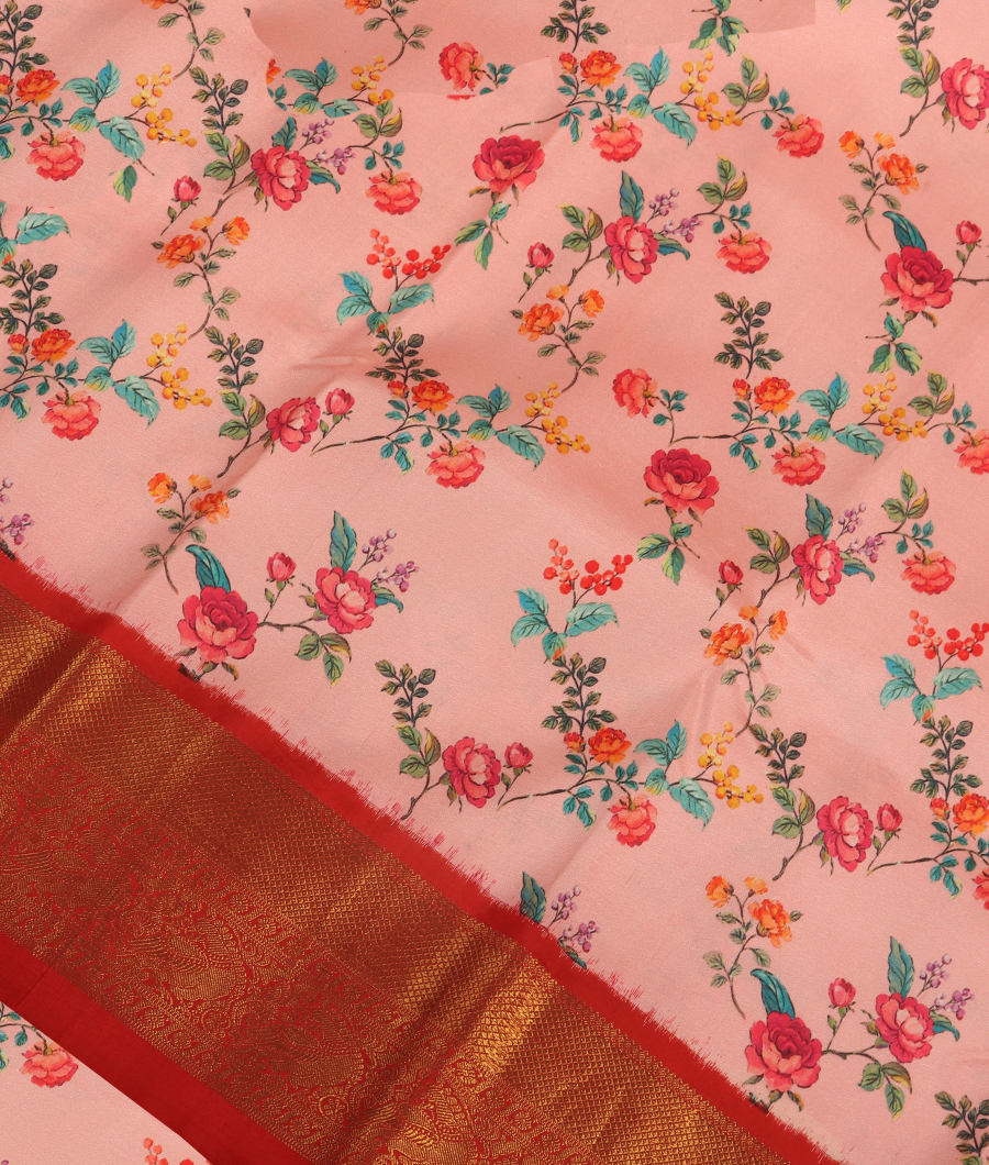 Pink Printed Kanjivaram Silk Saree T293754-image