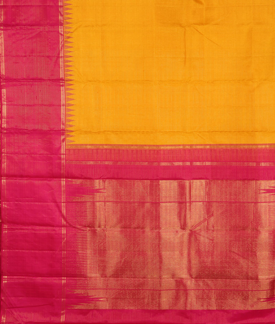 Yellow Handwoven Kanjivaram Silk Saree T3376344