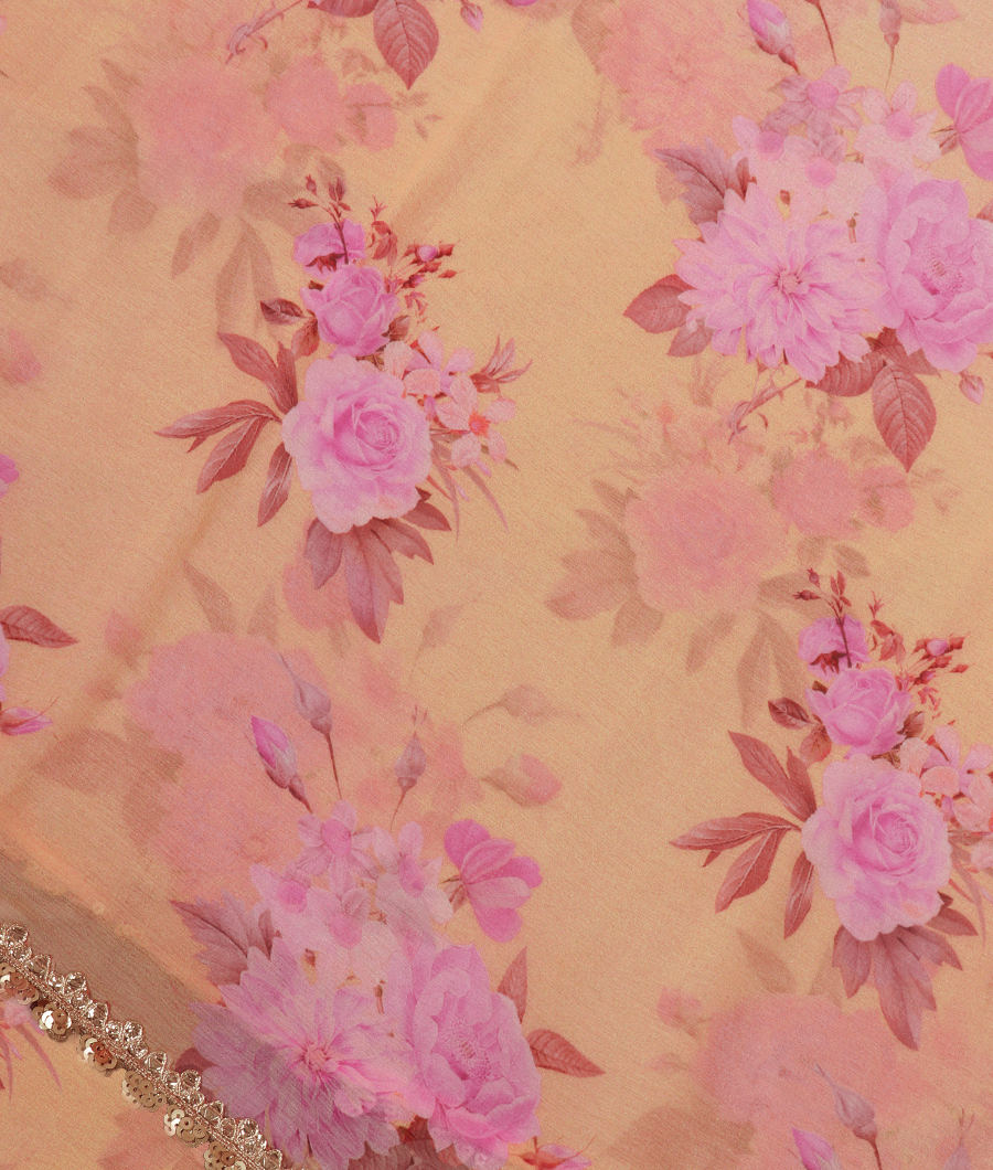 Light Yellow Chiffon Silk Saree T342860-image