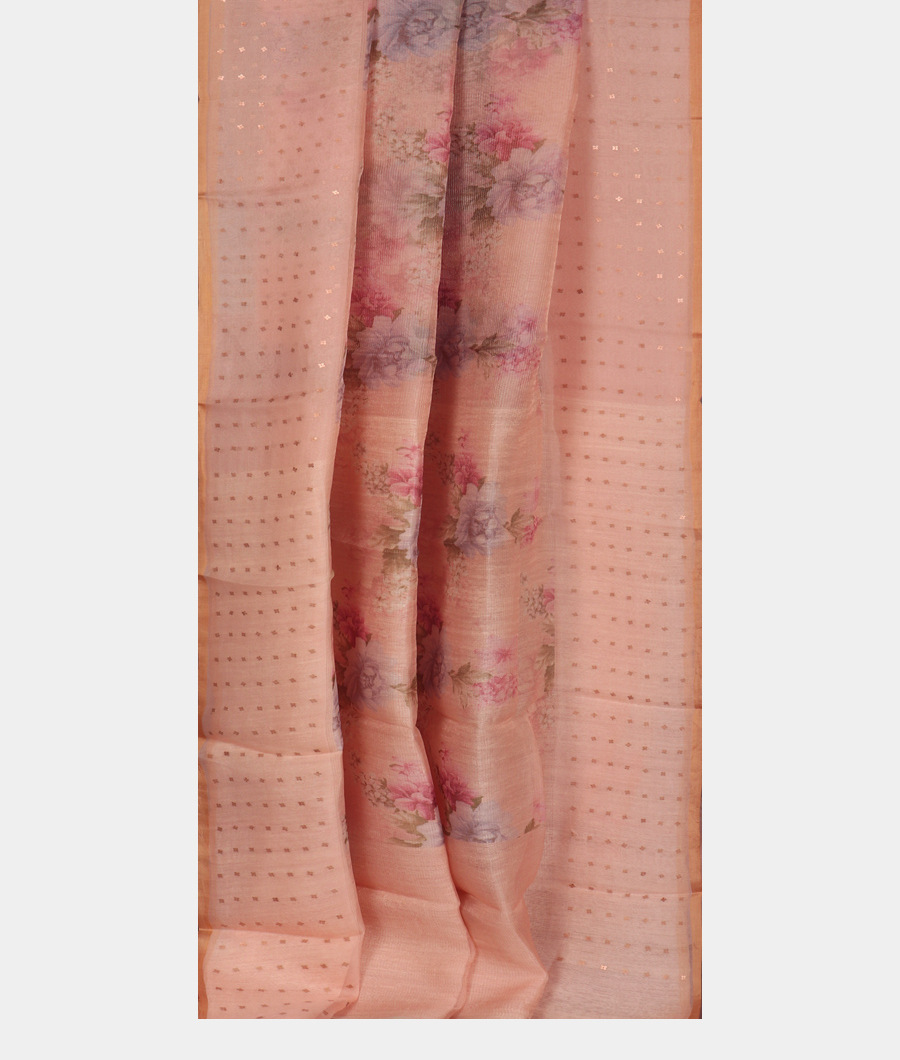 Pink Kora Organza Printed Saree T3446832
