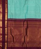 Turquoise Blue Handwoven Kanjivaram Silk Saree T2896734