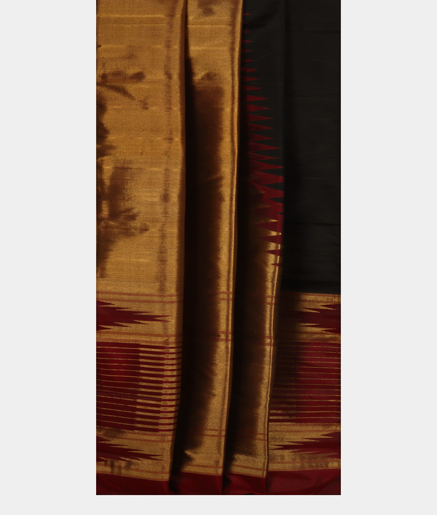 Black Handwoven Kanjivaram Silk Saree T3414902