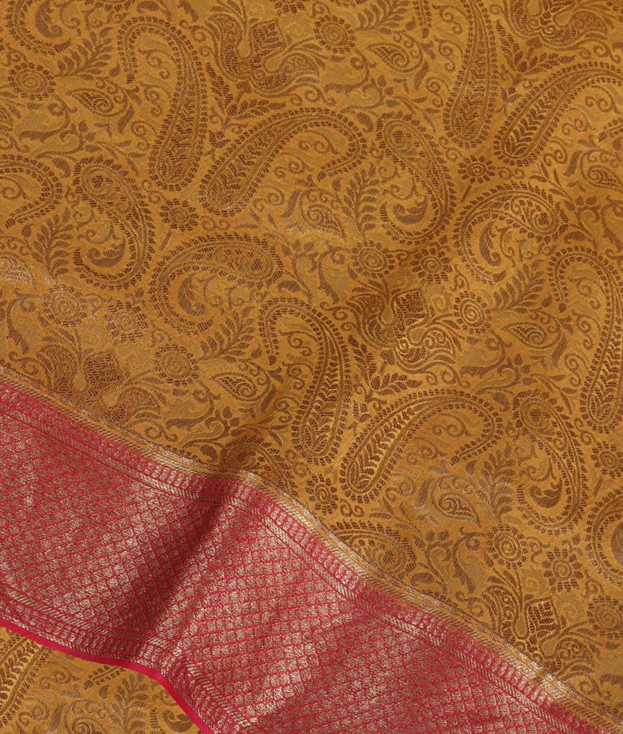 Yellow Mysore Silk Saree T336128-image