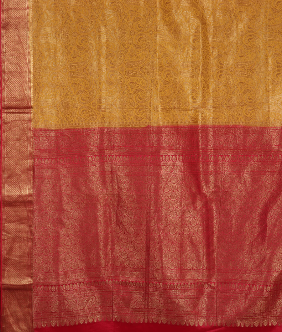 Yellow Mysore Silk Saree T3361284