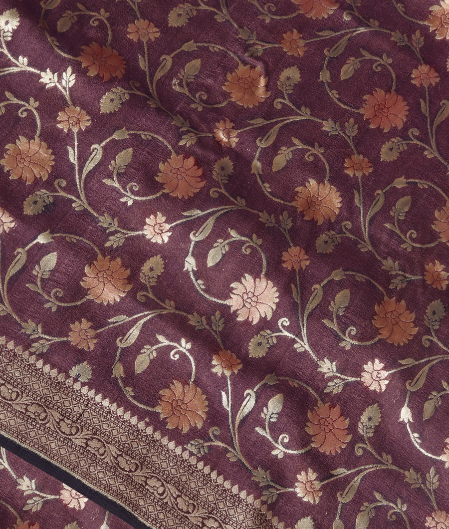 Purple Tussar Georgette Saree T346673-image