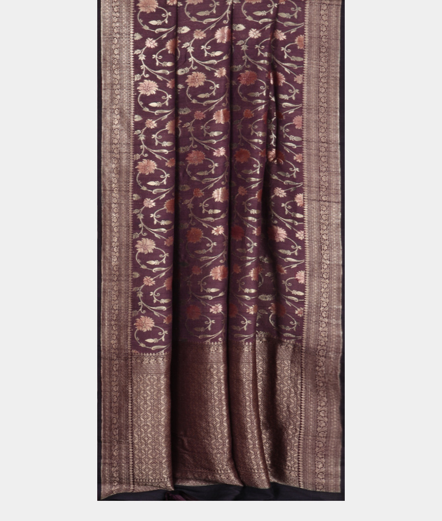 Purple Tussar Georgette Saree T3466732