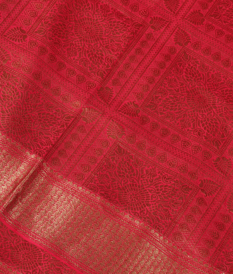 Reddish Pink Mysore Silk Saree T342766-image