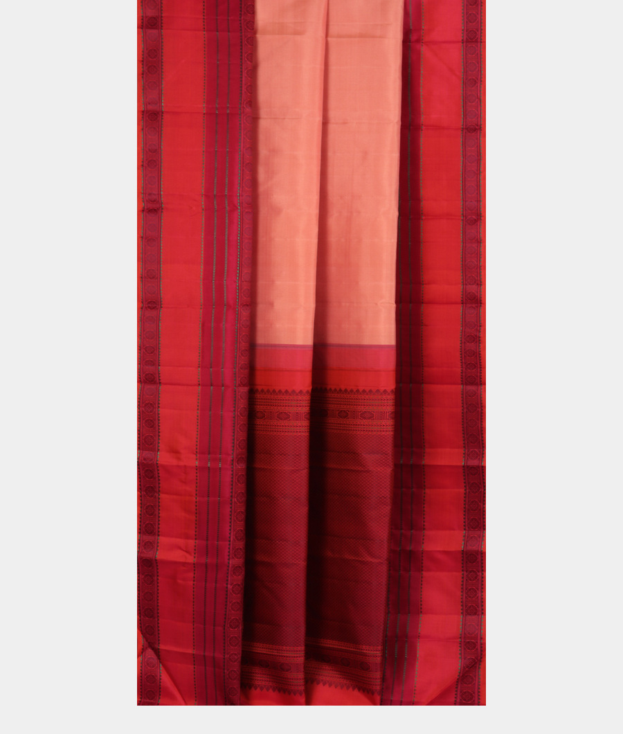 Peach Handwoven Kanjivaram Silk Saree T3348552