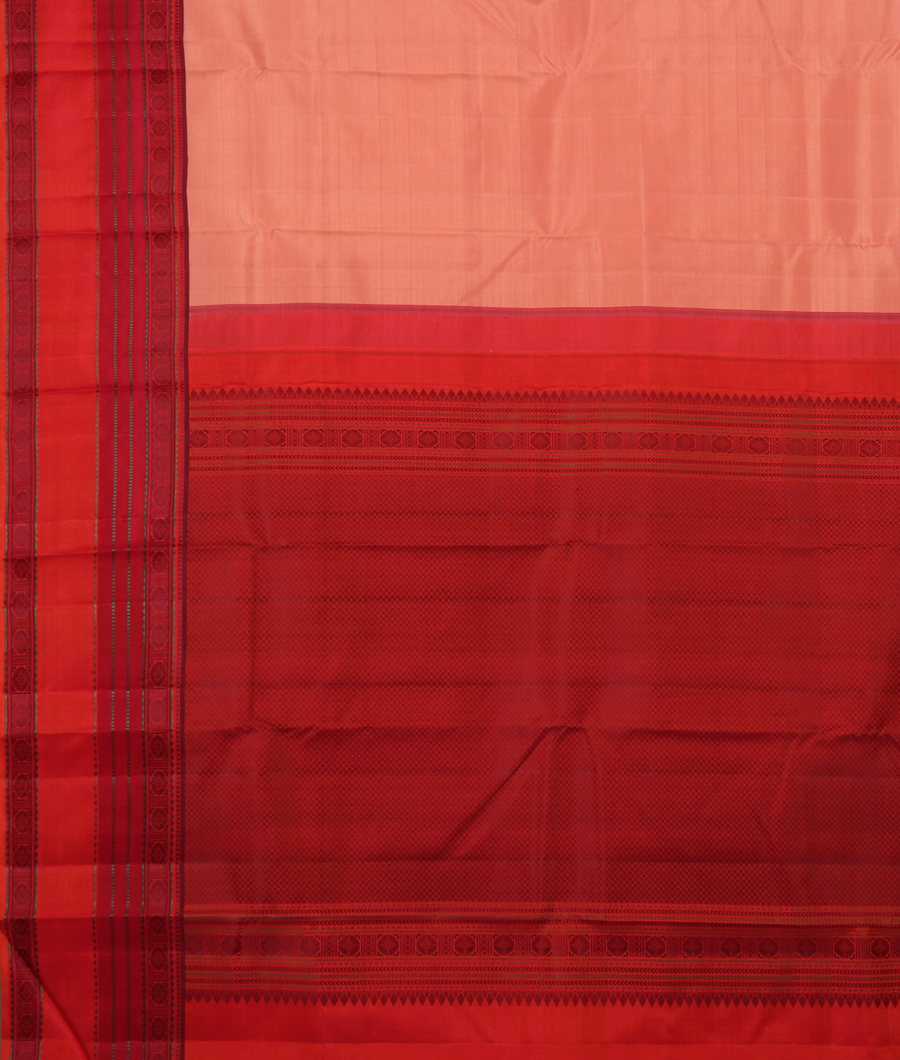 Peach Handwoven Kanjivaram Silk Saree T3348554