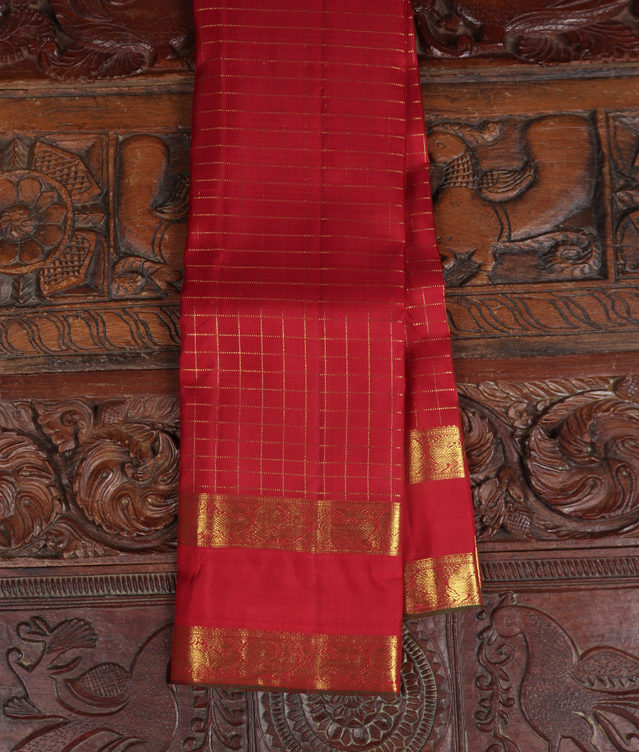 Red Handwoven Kanjivaram Silk Saree T325337-image