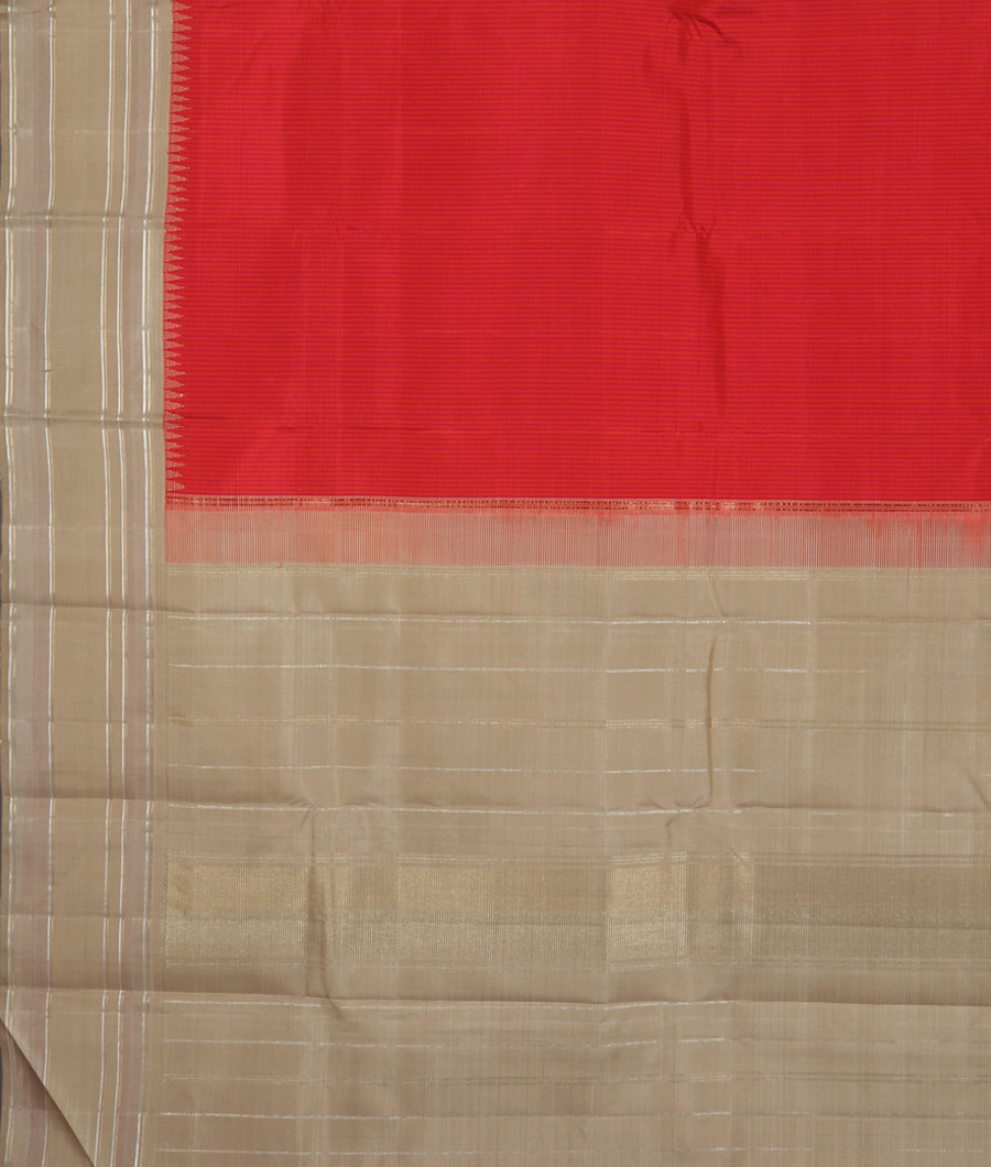 Pink And Orange Handwoven Kanjivaram Silk Saree T3475814