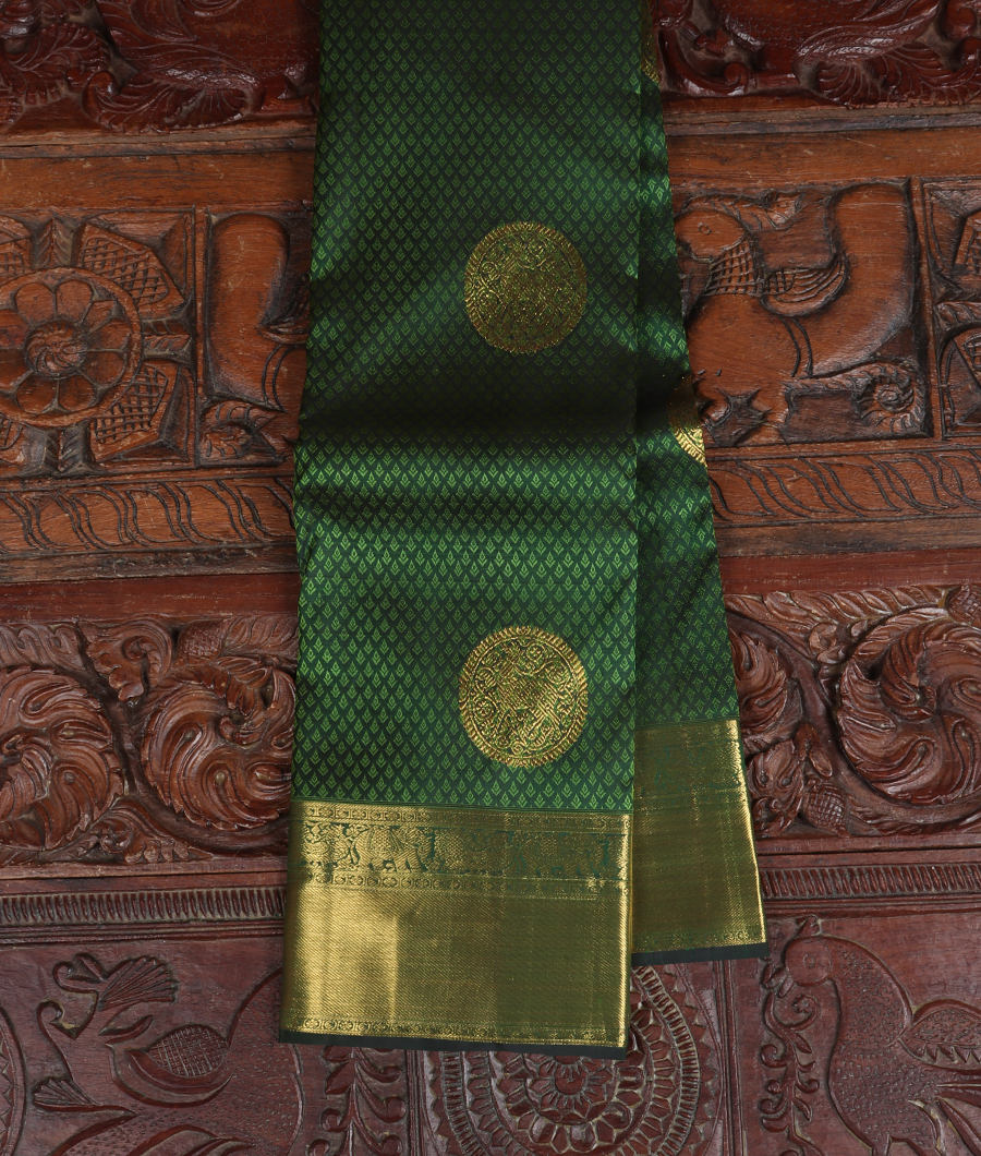 Green Handwoven Kanjivaram Silk Saree T302497-image