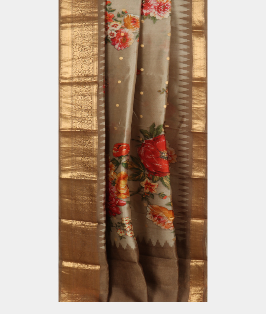 Grey Chaniya Silk Saree T3476712