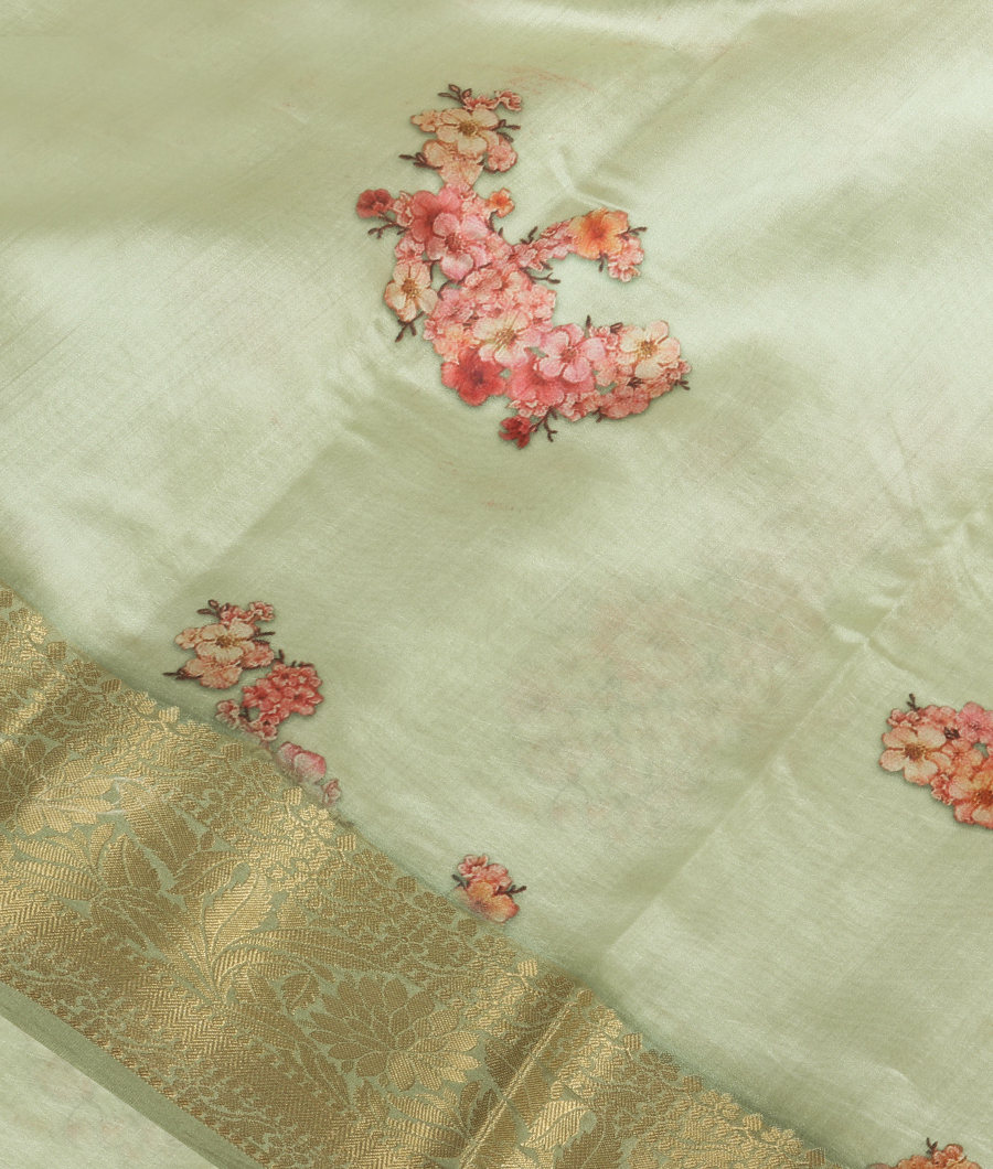 Green Chaniya Silk Saree T347681-image
