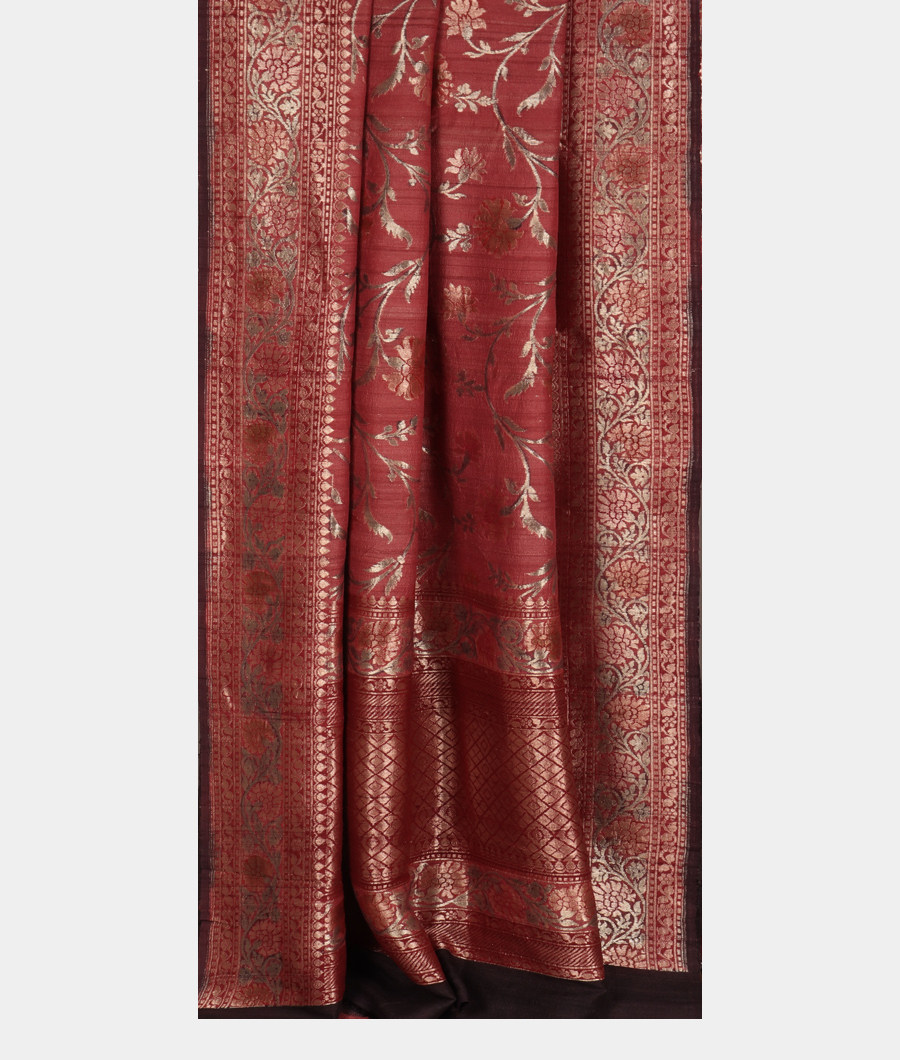 Pink Banaras Tussar Georgette Saree T3466872