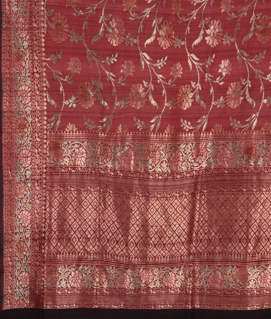 Pink Banaras Tussar Georgette Saree T3466874