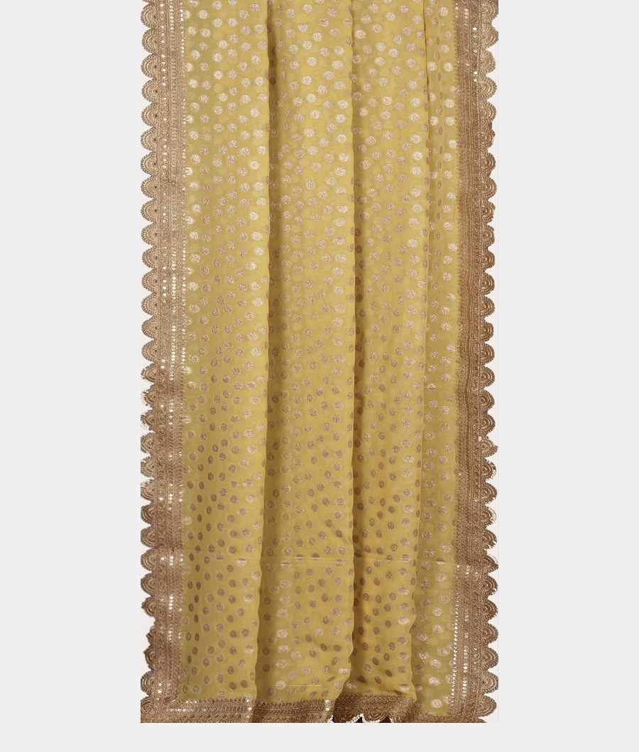 Yellow Georgette Silk Saree T3416592