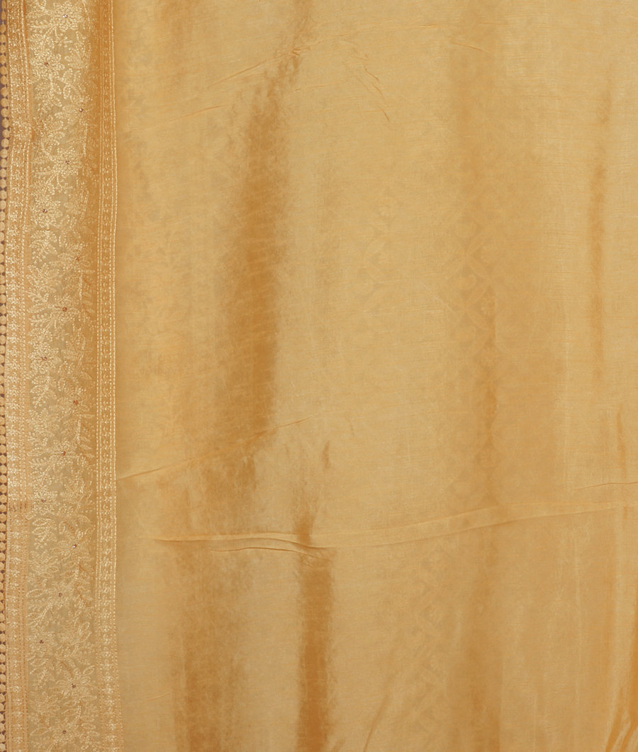 Off-White Silk Kota Embroidery Saree T3440983