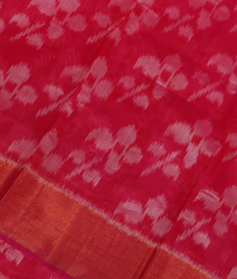 Magenta Pochampalli Silk Cotton Saree T348805-image