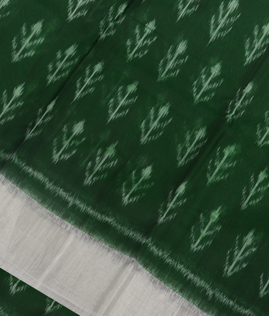 Green Pochampalli Silk Cotton Saree T348797-image