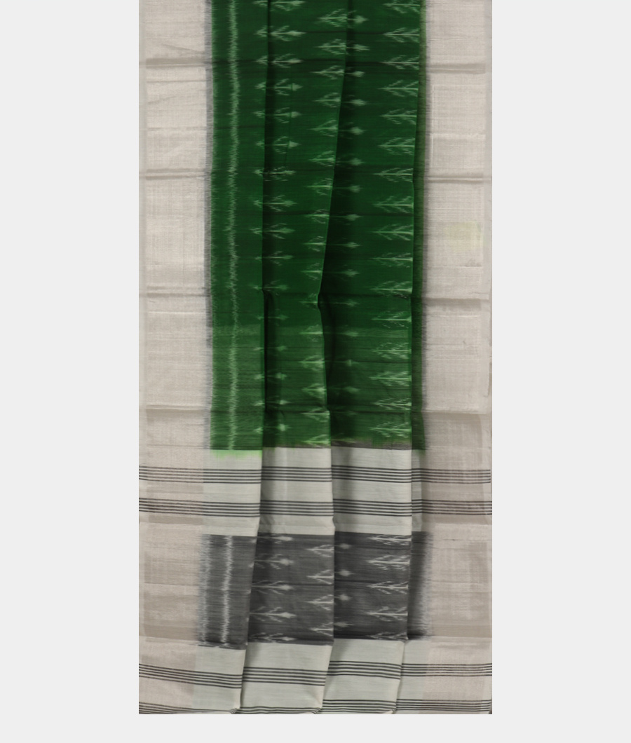 Green Pochampalli Silk Cotton Saree T3487972