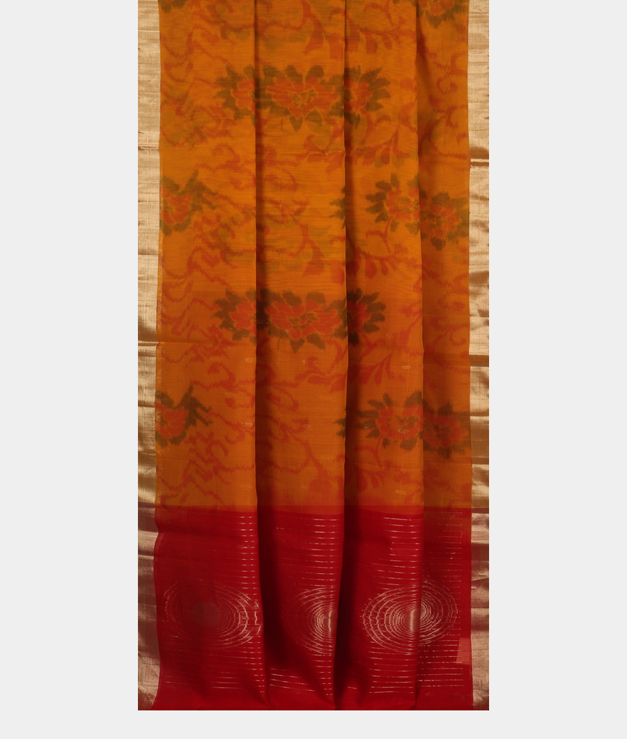 Yellow Pochampalli Silk Cotton Saree T3441752
