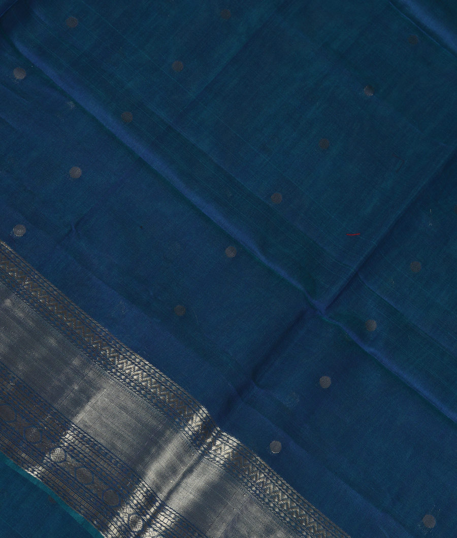Blue Silk Cotton Saree T344185-image