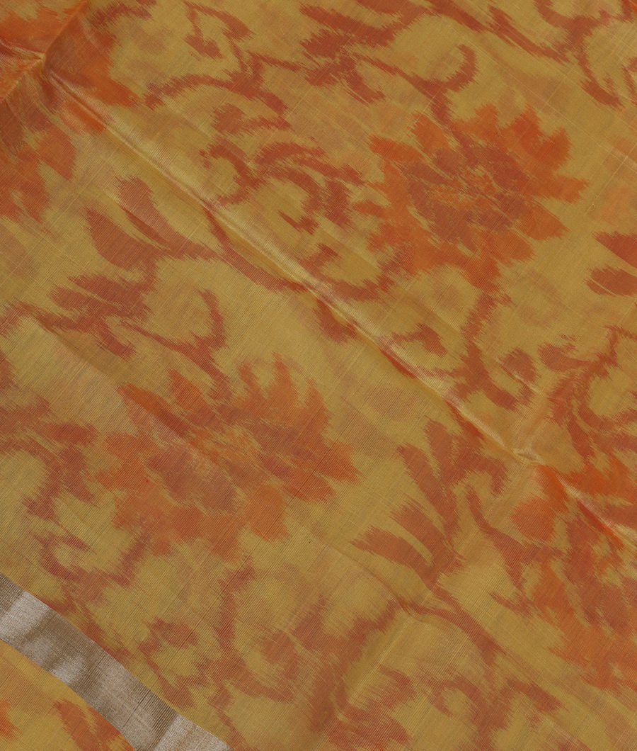 Yellow Pochampalli Silk Cotton Saree T344178-image