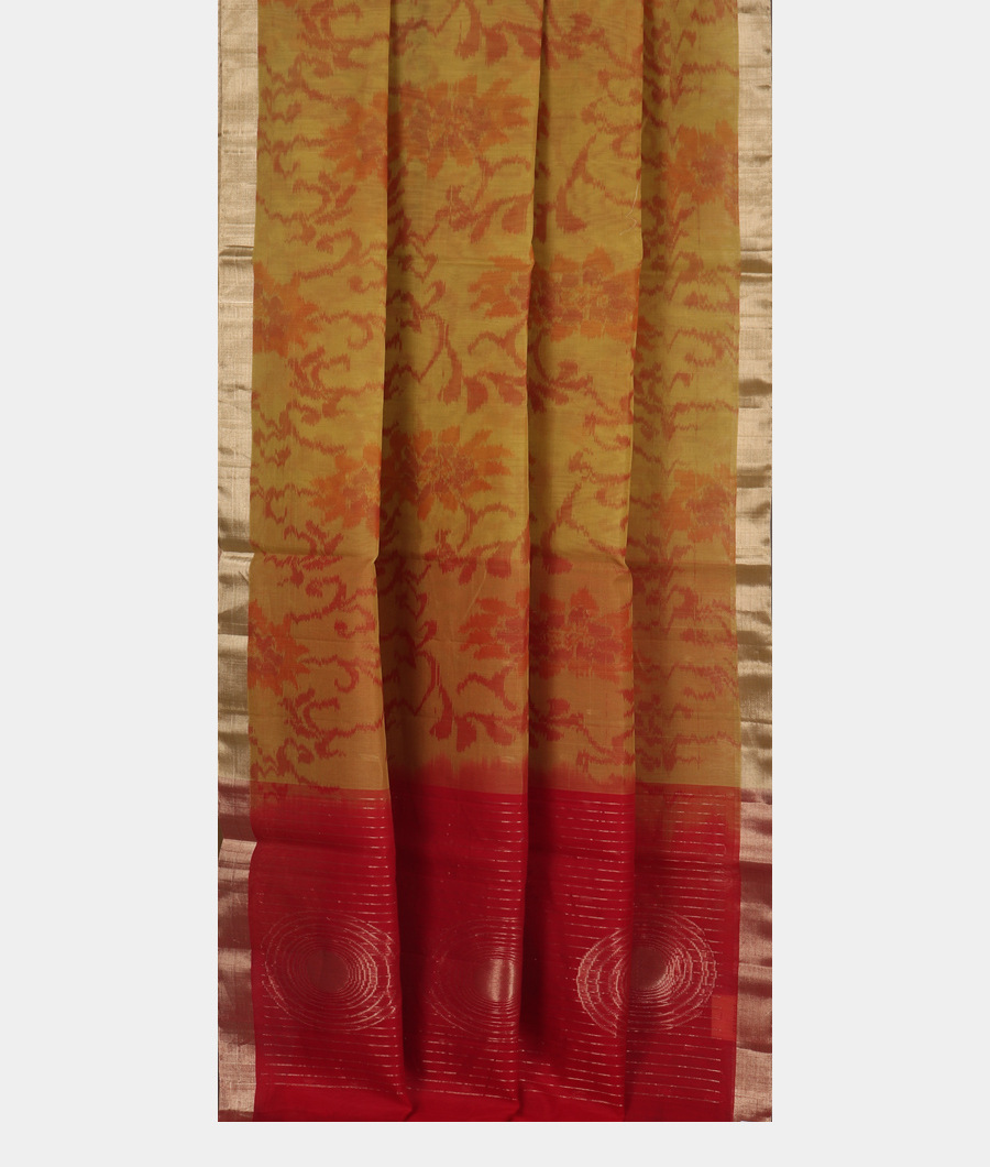 Yellow Pochampalli Silk Cotton Saree T3441782