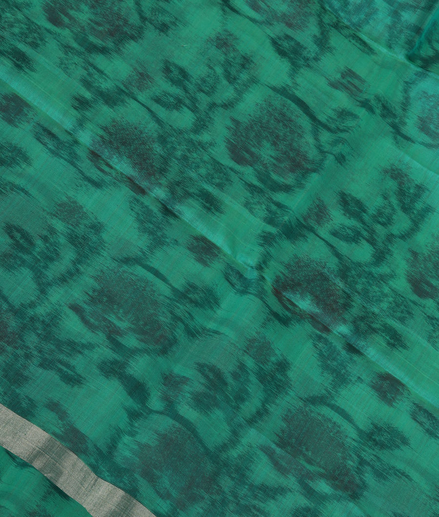Green Pochampalli Silk Cotton Saree T344176-image