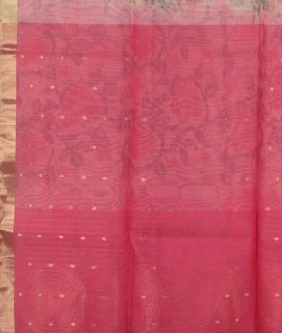 Off-White Pochampalli Silk Cotton Saree T3441773