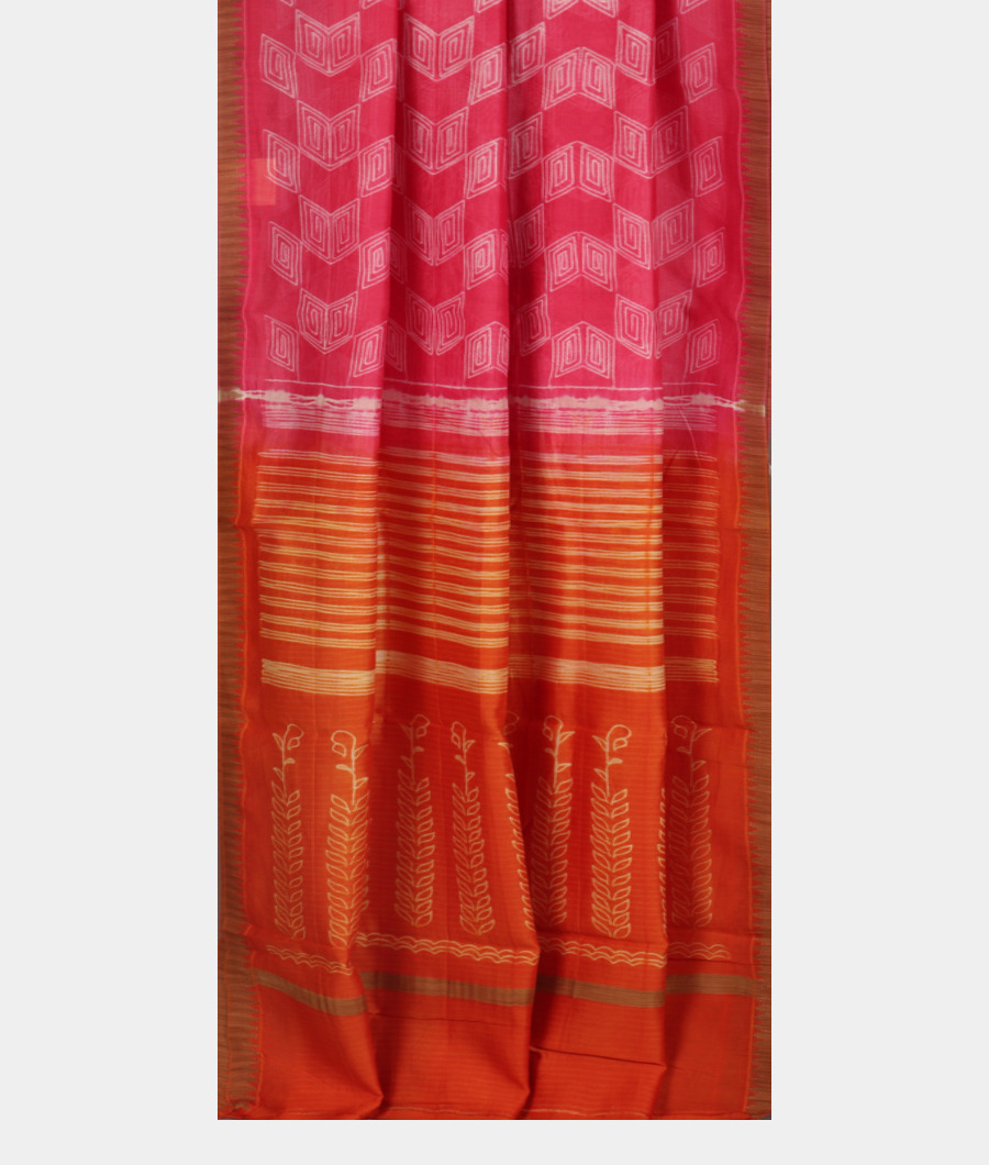 Pink Soft Printed Cotton Saree T3191332