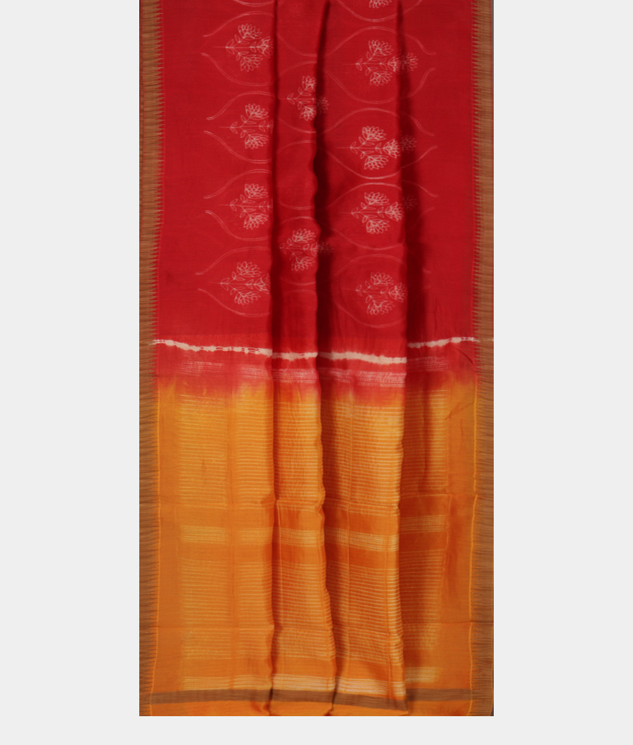 Red Printed Cotton Saree T3367482