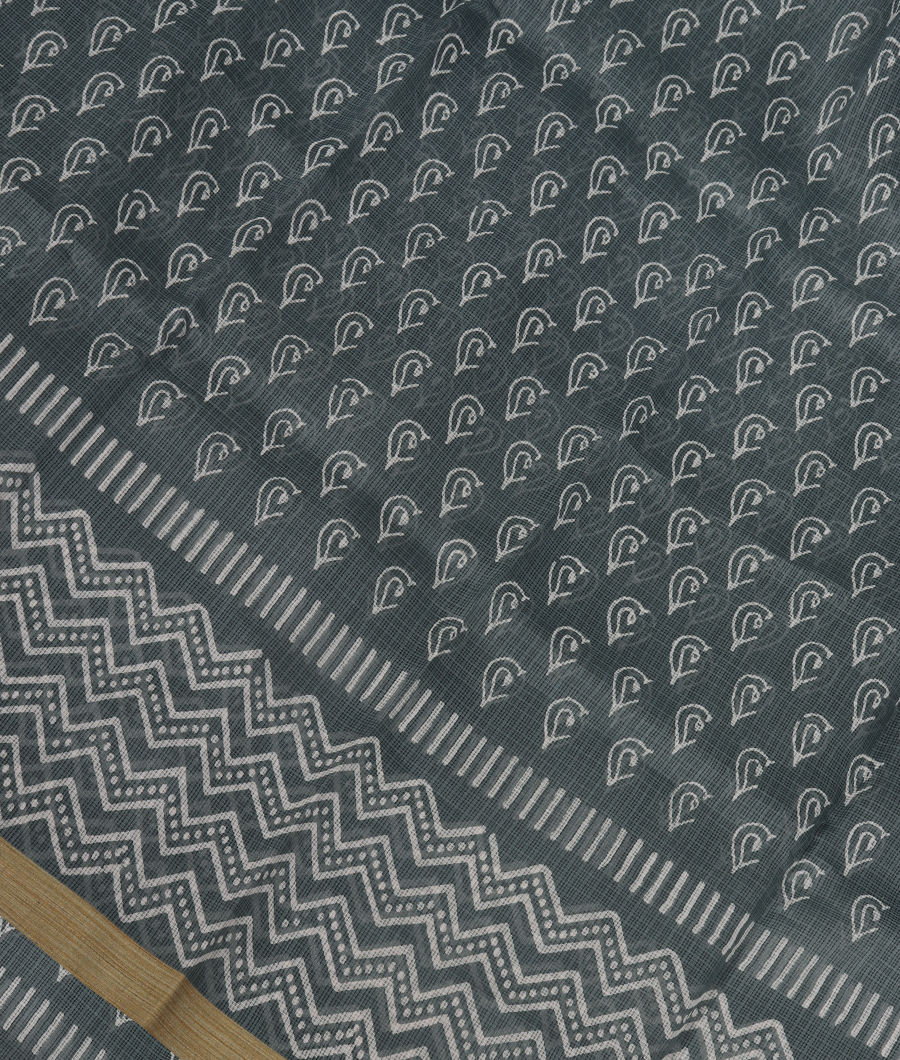 Greenish Grey Kota Cotton Saree T347531-image