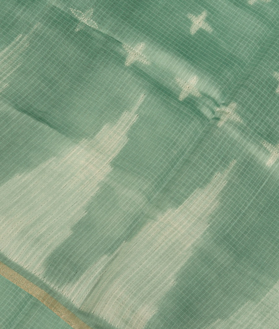 Green Chanderi Cotton Saree T347829-image