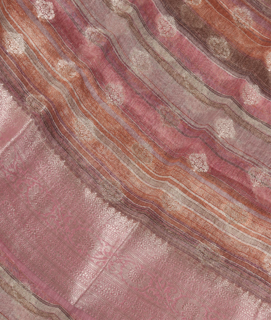 Multicolour Linen Printed Saree T350150-image